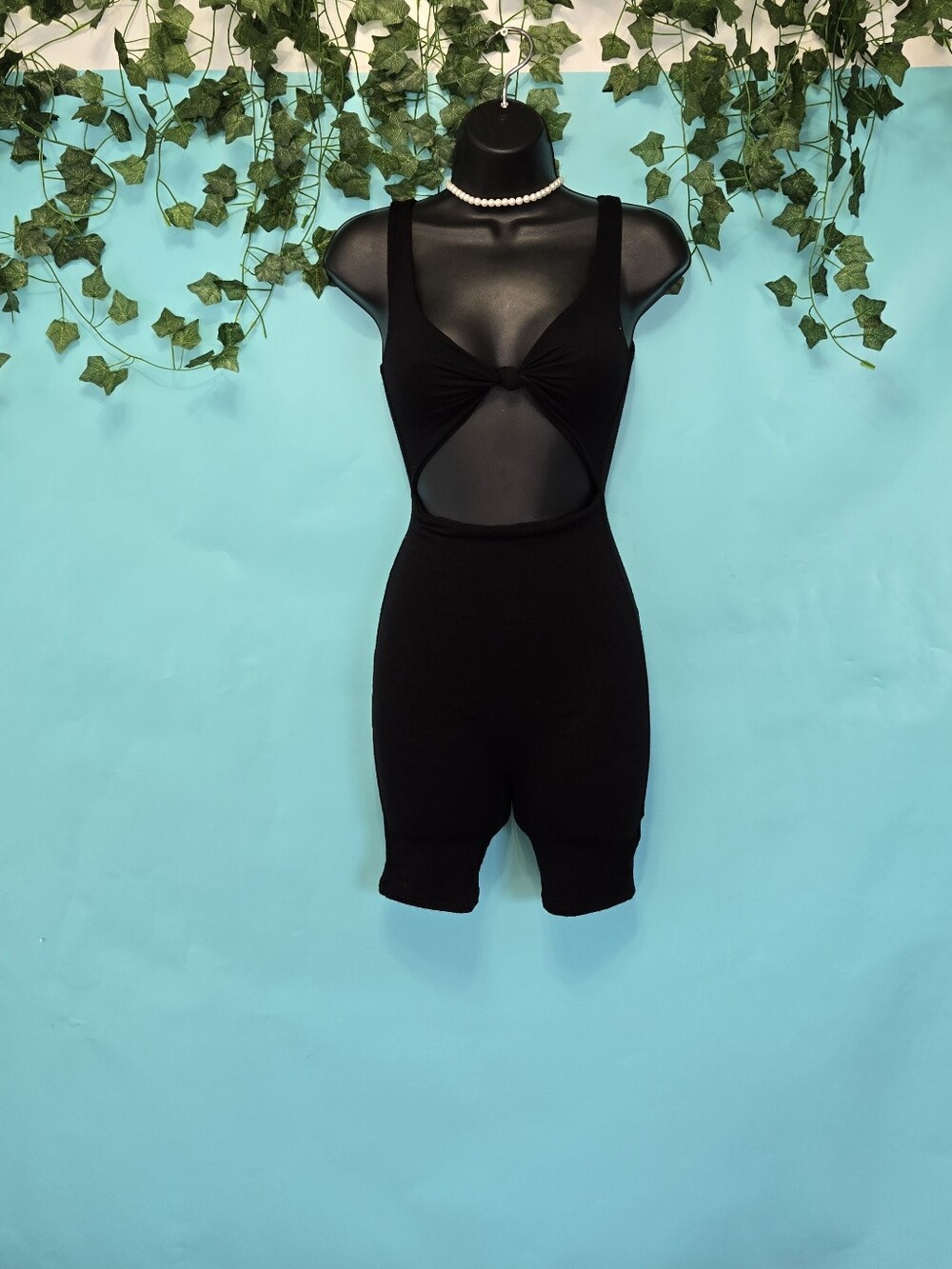 naked wardrobe Black Cutout Twist-Front Bodysuit Romper